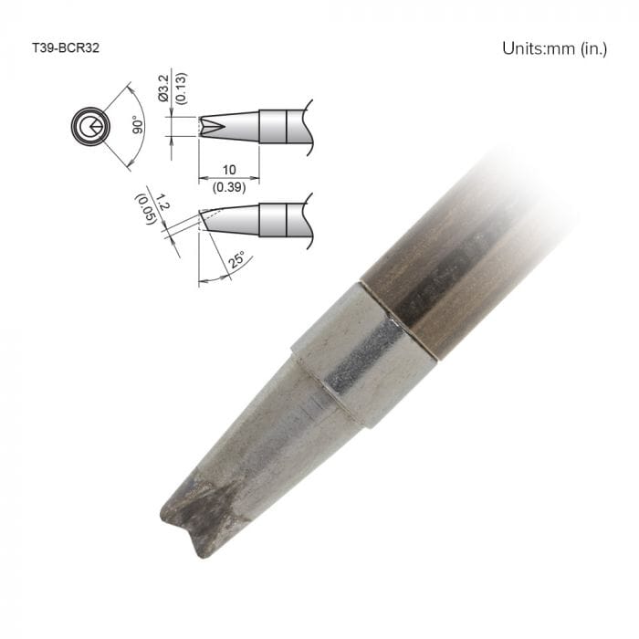 Hakko T39-BCR32 Bevel V-Groove Soldering Tip