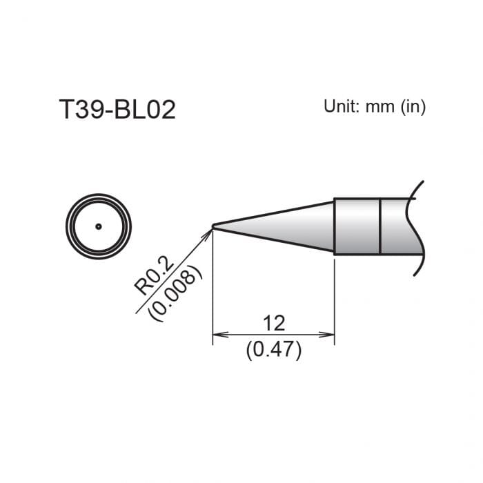 Hakko T39-BL02 Conical Soldering Tip