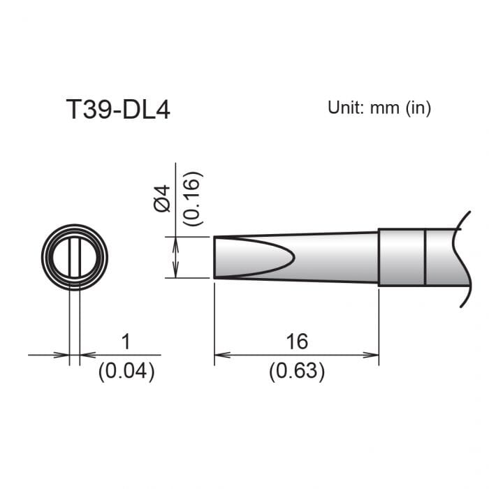 Hakko T39-DL4 Chisel Soldering Tip