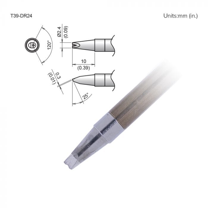 Hakko T39-DR24 Chisel V-Groove Soldering Tip