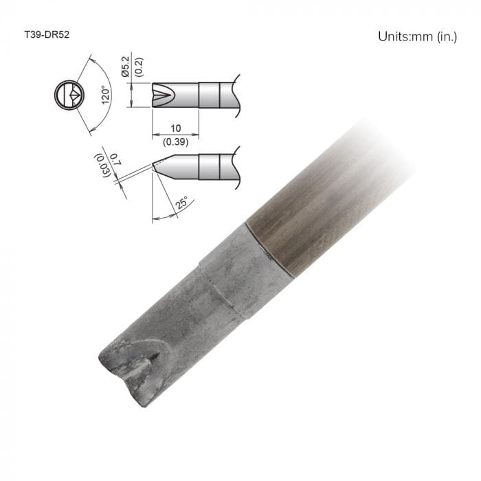 Hakko T39-DR52 Chisel V-Groove Soldering Tip