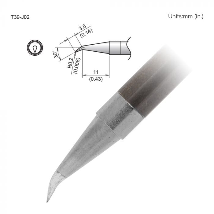Hakko T39-J02 Bent Soldering Tip