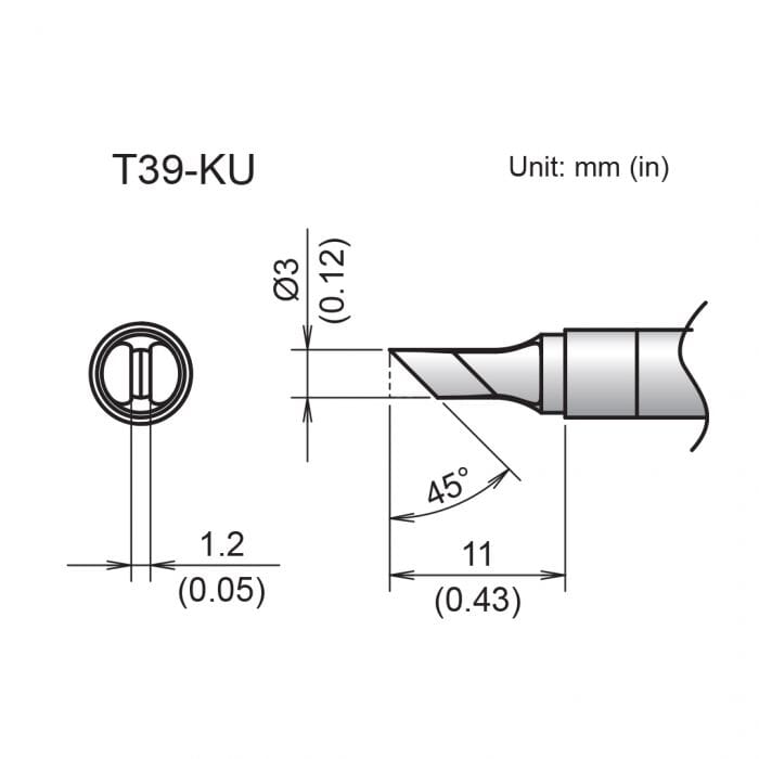 Hakko T39-KU Knife Soldering Tip
