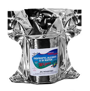 JNJ Industries FR100IPA/DI-12 Isopropyl Alcohol & DI Water Foil Refill Pack, 6" X 9", 100 ct.