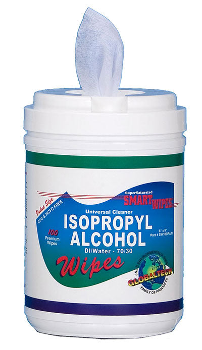 JNJ Industries SW100IPA/DI Isopropyl Alcohol & DI Water Wipes, 6" X 9", 100 ct.