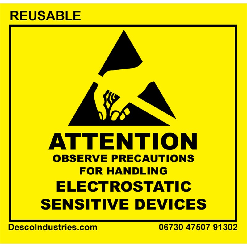 Label, Attention, RS-471,Reusable, 2" x 2", 500/Roll