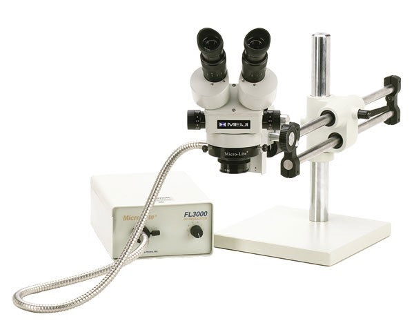 Meiji 7-45x Inspection Package on Ball Bearing Base with Annular Ring Light