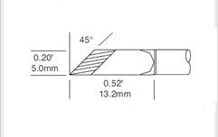 Metcal SMC-8KN0048W Soldering Cartridge, Knife, Wide Tin Length, 4.8mm, 800 Series