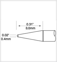 Metcal UFTC-7CNL04 UltaFine Soldering Cartridge, Conical Long, 700 Series