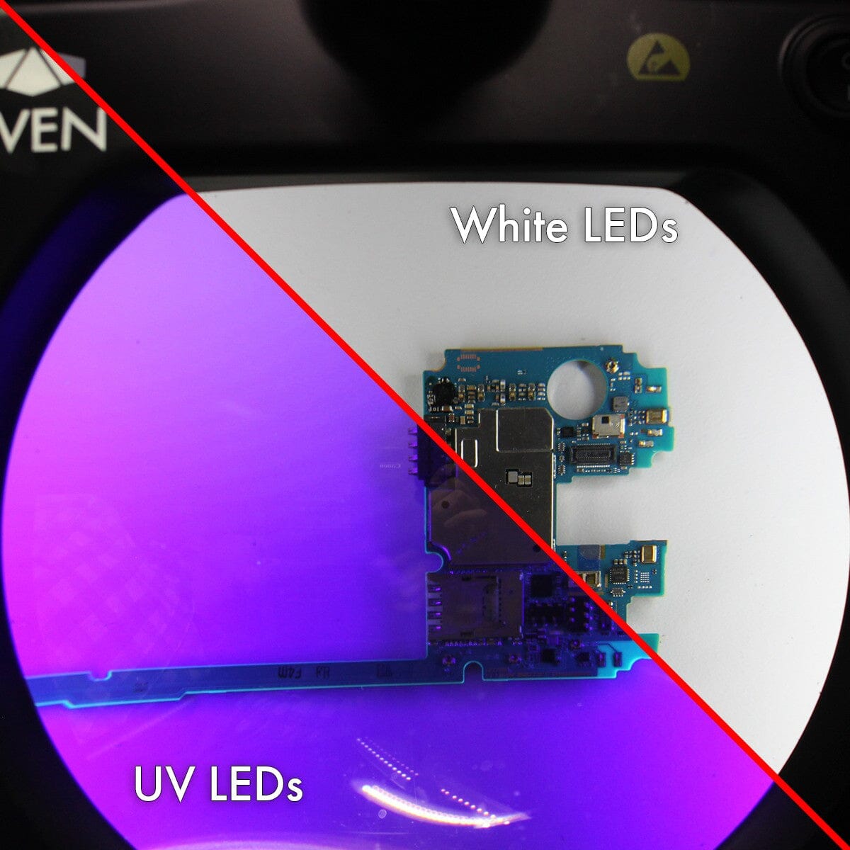 Mighty Vue Pro Magnifying Lamp LED 3D, with UV and White LEDs, ESD Safe