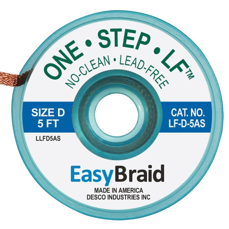 One-Step Lead Free Desoldering Braid, 0.1 wide x 5', Anti-Static