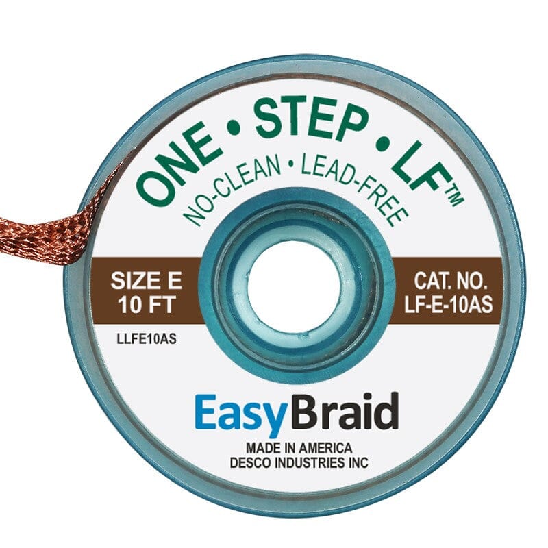 One-Step Lead Free Desoldering Braid, 0.125 wide x 10', Anti-Static
