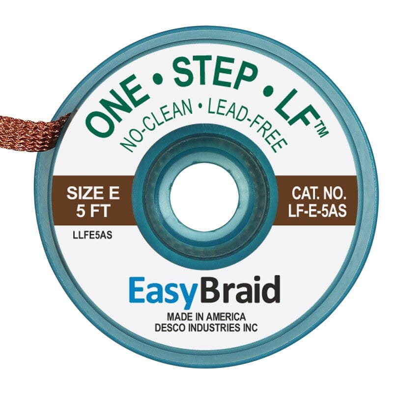 One-Step Lead Free Desoldering Braid, 0.125 wide x 5', Anti-Static