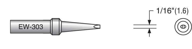 Plato EW-303 Screwdriver Soldering Tip, Chisel 1.6mm, Pack of 10