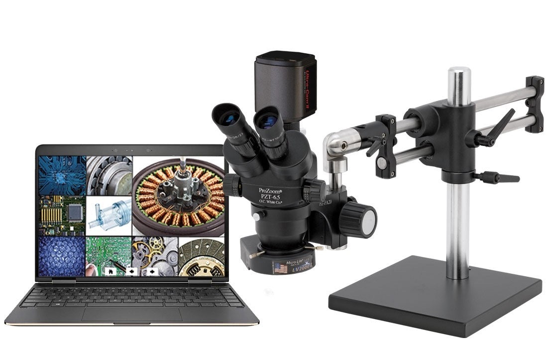 ProZoom 6.5 Trinocular Microscope with 5MP Hybrid HDMI/USB Digital Camera - Ball Bearing Base