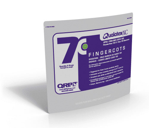 Qualatex XC 7C Pink Anti-Static Latex Finger Cots, ISO 5 (Class 100), 720 Count, Medium