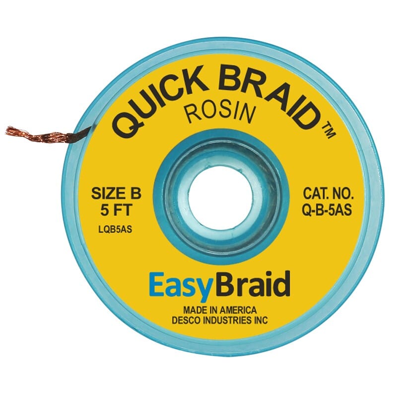 Quick Braid Desoldering Braid, 0.05 wide x 5', Anti-Static