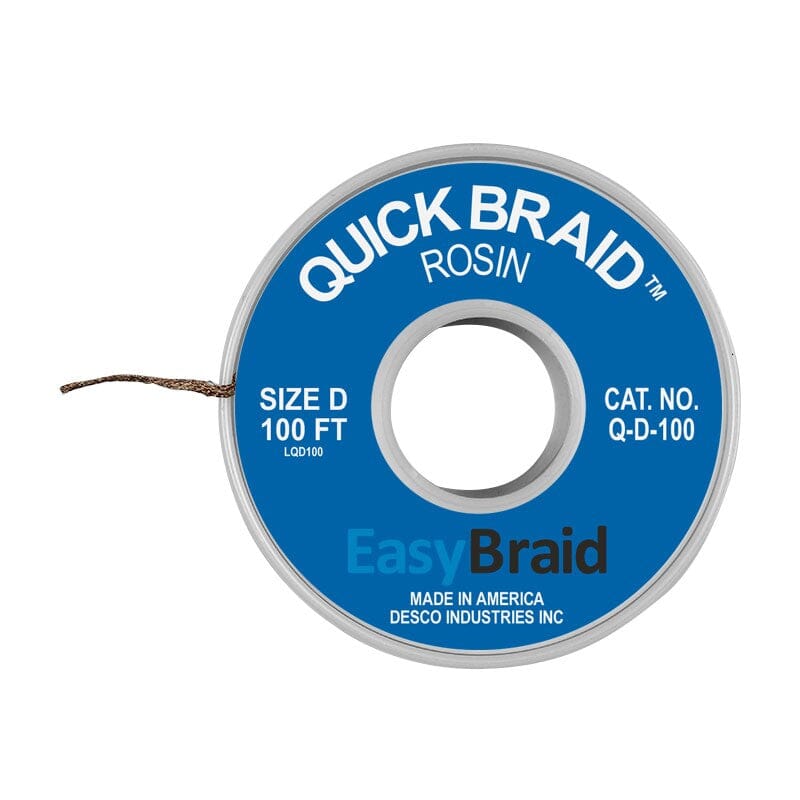Quick Braid Desoldering Braid, 0.1 wide x 100'
