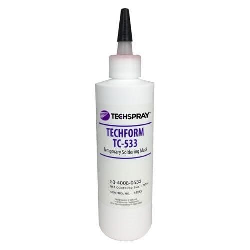 Techspray Techform TC-533 Peelable Latex Solder Mask, 8 oz. Squeeze Bottle
