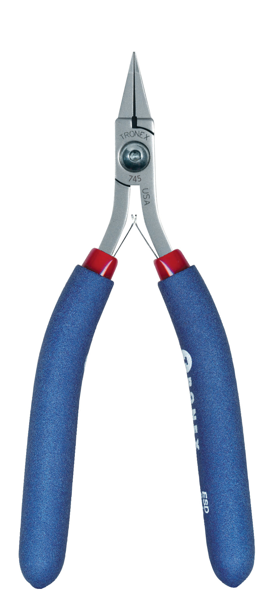 Tronex 745 Flat Nose Wide Tip Short Jaw Pliers, Long Ergonomic Handle