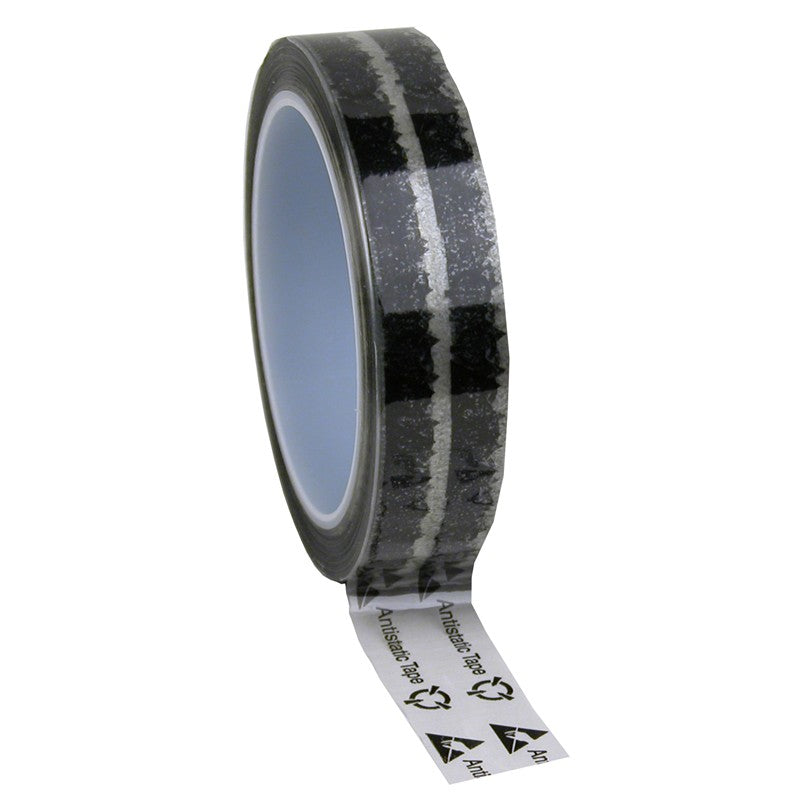Wescorp 79211 Antistatic Cellulose Tape, Clear w/ ESD Symbols, 1" x 36 YDS w/ 3" Plastic Core