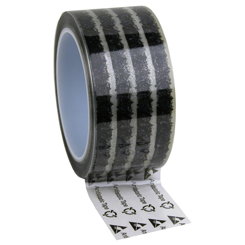 Wescorp 79212 Antistatic Cellulose Tape, Clear w/ ESD Symbols, 2" x 36 YDS w/ 3" Plastic Core