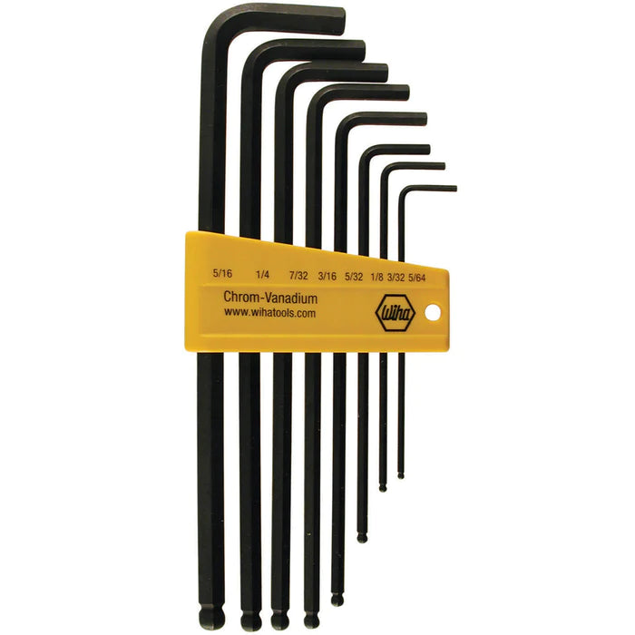 Wiha 8 Piece Ball End Long Arm Hex L-key Set - Inch