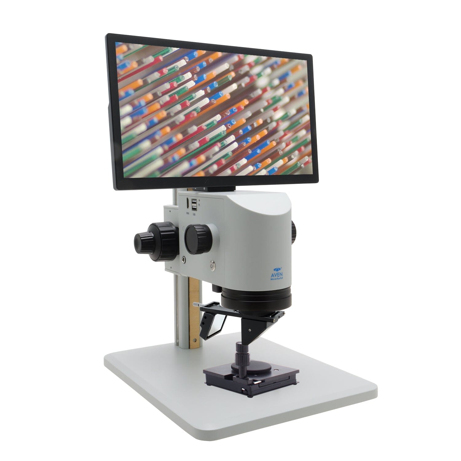 Aven MicroVue 2.0 Digital Microscope [21x - 133x] with 360 Viewer and X/Y/R Gliding Stage