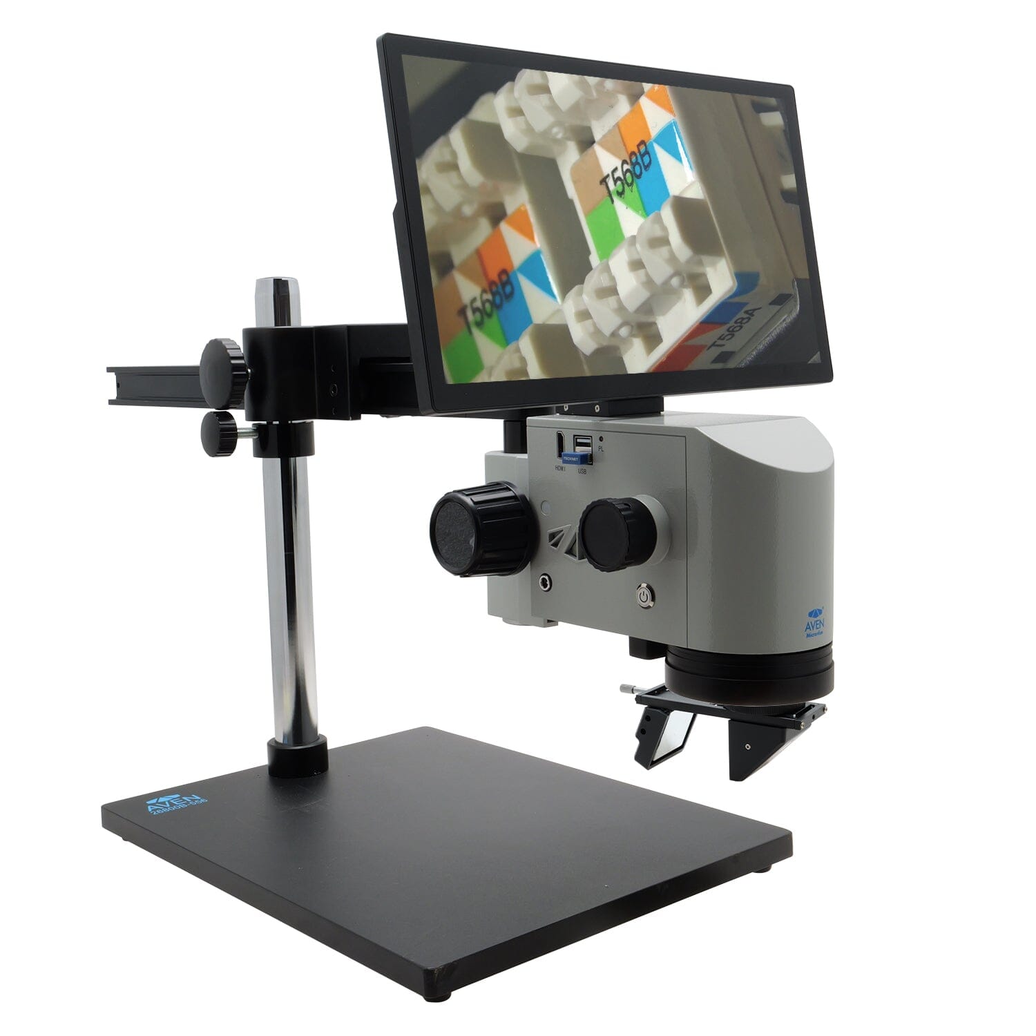 Aven MicroVue 2.0 Digital Microscope [21x - 133x] with Ultra Glide Boom Stand and 360 Viewer