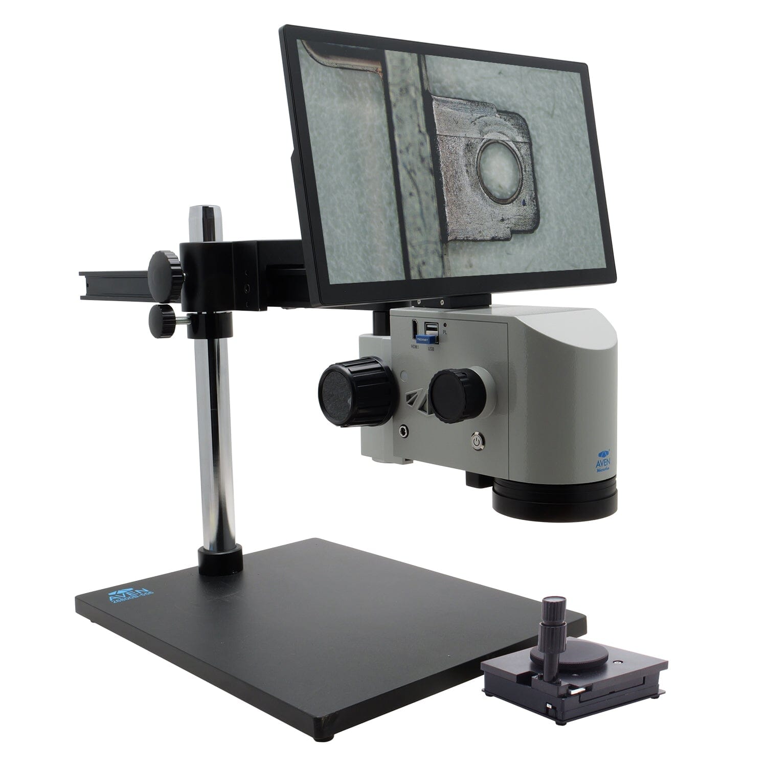 Aven MicroVue 2.0 Digital Microscope [21x - 133x] with Ultra Glide Boom Stand and X/Y/R Gliding Stage