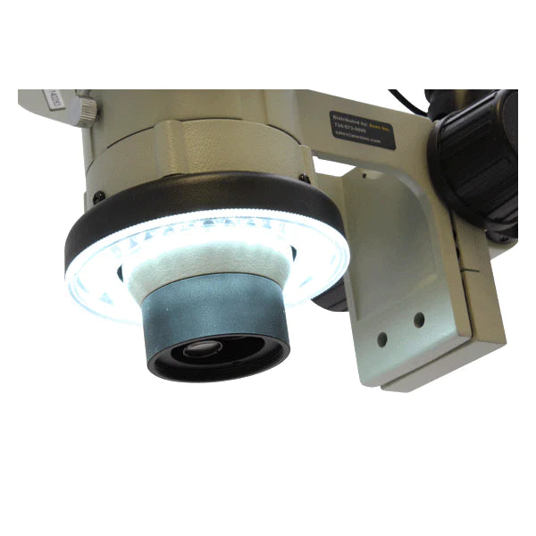 Aven SPZ-50 Stereo Zoom Binocular Microscope on a Double Arm Boom Stand