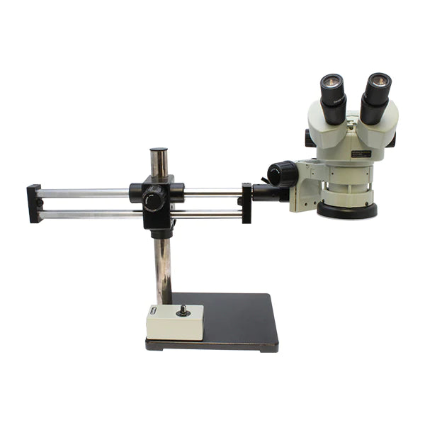 Aven SPZ-50 Stereo Zoom Binocular Microscope on a Double Arm Boom Stand