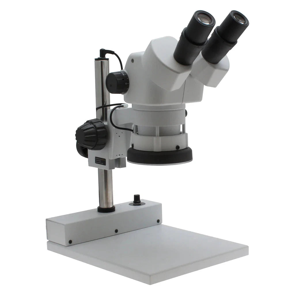 Aven SPZ-50 Stereo Zoom Binocular Microscope on a Post Stand w/Integrated LED Light