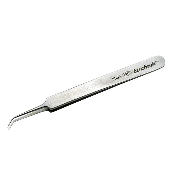 Aven Technik Precision Tweezers – 5B-SA Pattern, Short Fine Tip, Stainless Steel