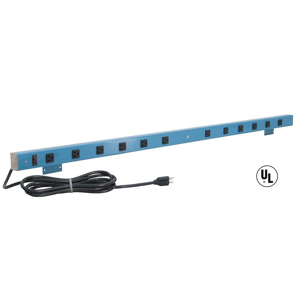 BenchPro Aluminum Plug Strip Back Mounted with Lighted Switch, 20-Amps ...