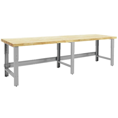 Benchpro Roosevelt Series Workbench with Lacquered 100% Solid Butcher Block Hardwood 1.75" Thick Top - Square Cut Edge