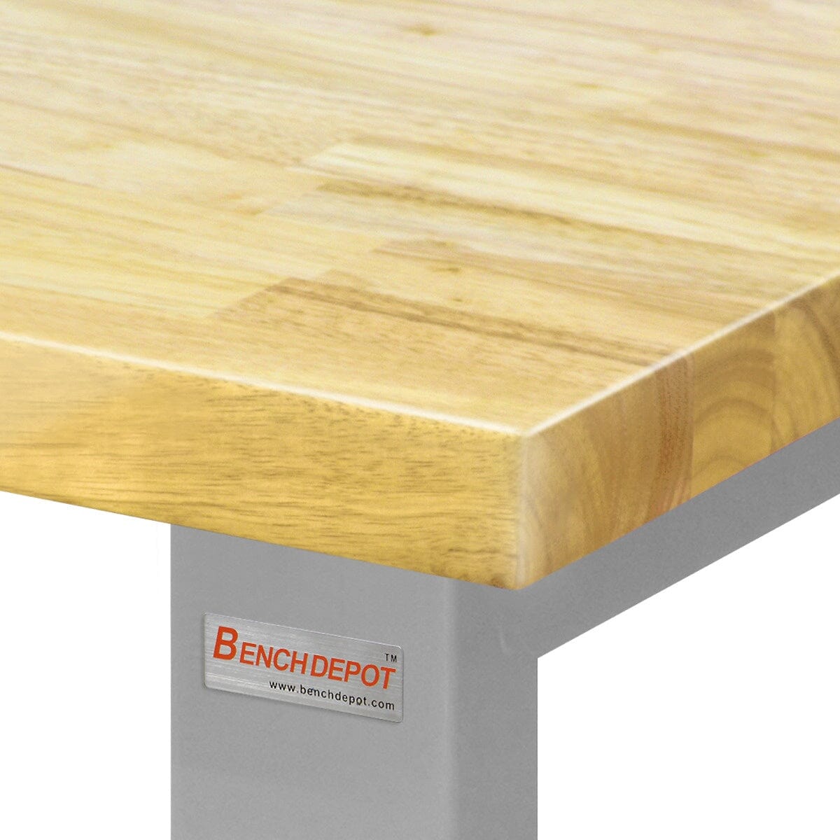 Benchpro Roosevelt Series Workbench with Lacquered 100% Solid Butcher Block Hardwood 1.75" Thick Top - Square Cut Edge