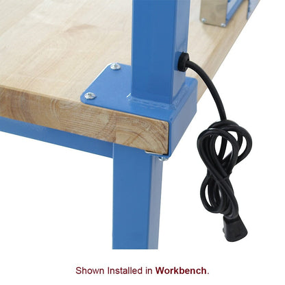 BenchPro Single Sided Slotted Uprights with Power Plug in Each Upright, Set of Two. (For Butcherblock)
