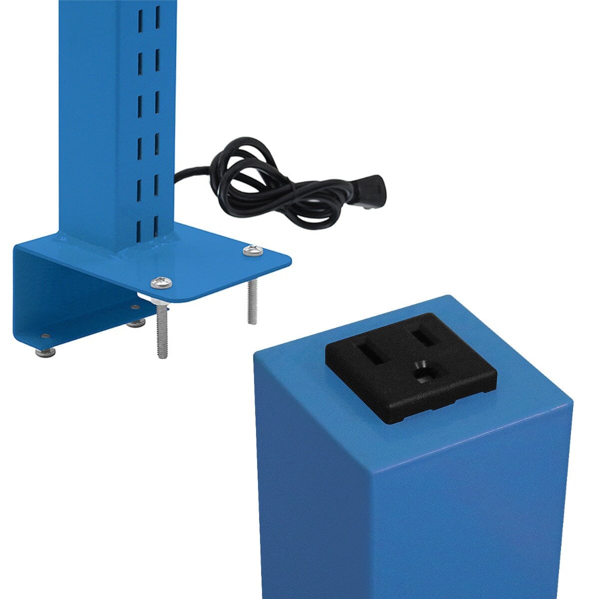 BenchPro Single Sided Slotted Uprights with Power Plug, Set of Two. (For Butcherblock)