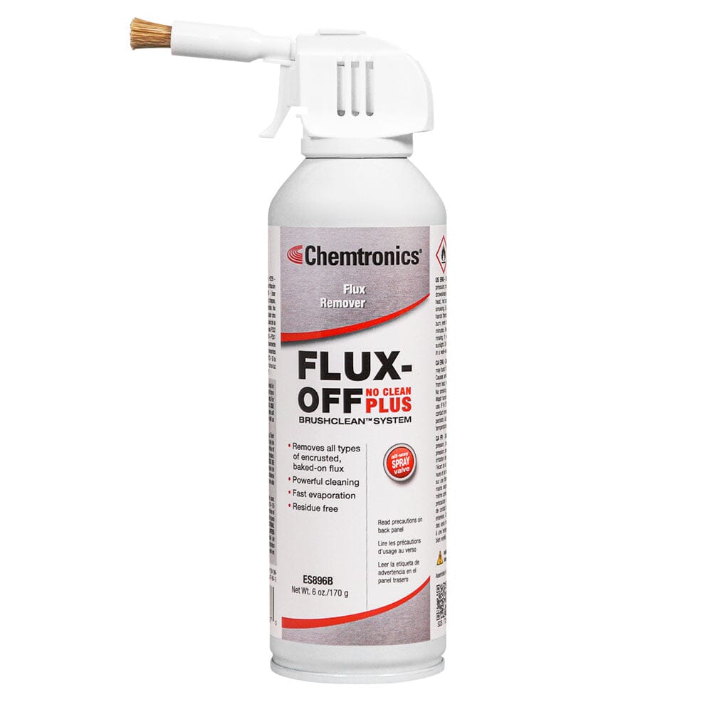 Chemtronics ES896B Flux-Off No Clean Plus Flux Remover, 12 oz Aerosol with BrushClean™ System