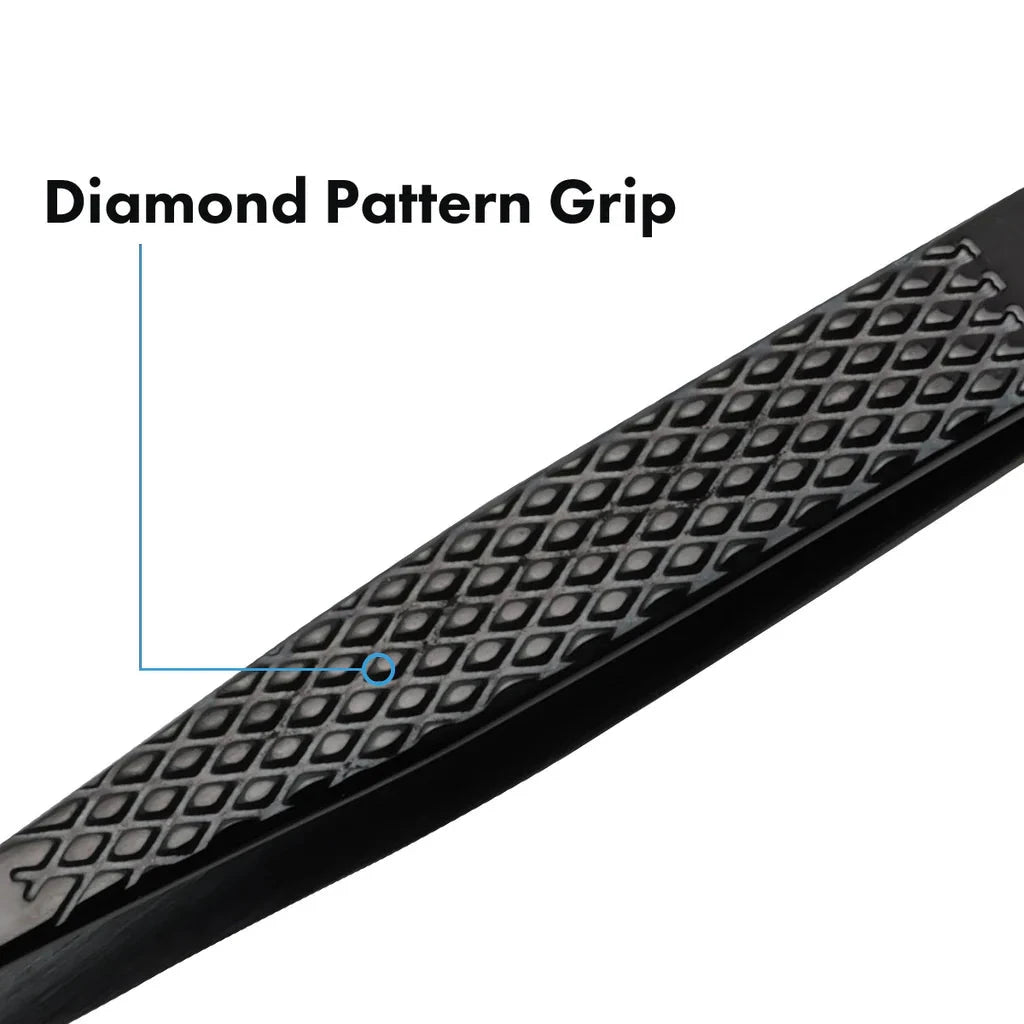 EZ Grip Black Tweezers Stainless Steel, #7 Pattern