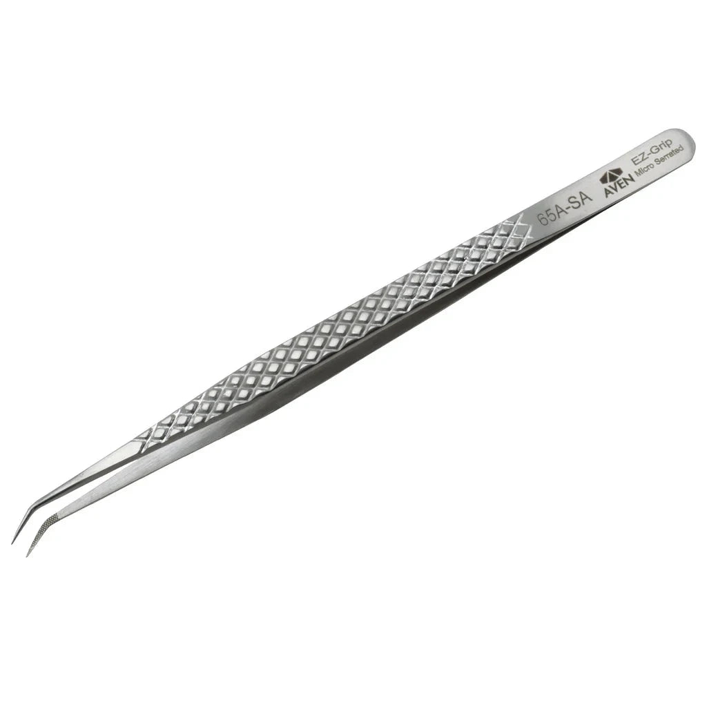 EZ Grip Micro-Serrated Tweezers Stainless Steel, 65A Pattern