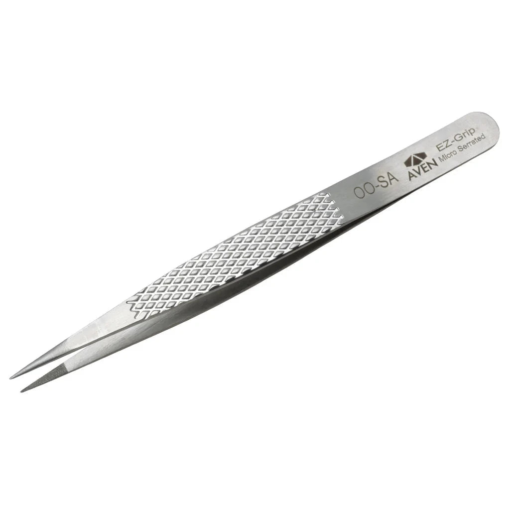 EZ Grip Micro-Serrated Tweezers Stainless Steel, OO Pattern