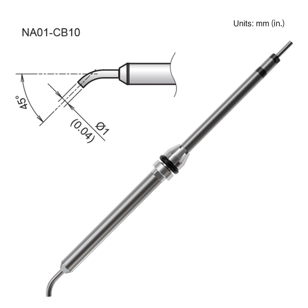 Hakko NA01-CB10 1.0mm Bent Nozzle for FR-850/FR-8501