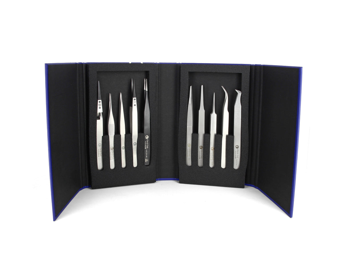 Ideal-tek 10-pc Tweezer Kit – High Precision – Swiss Made
