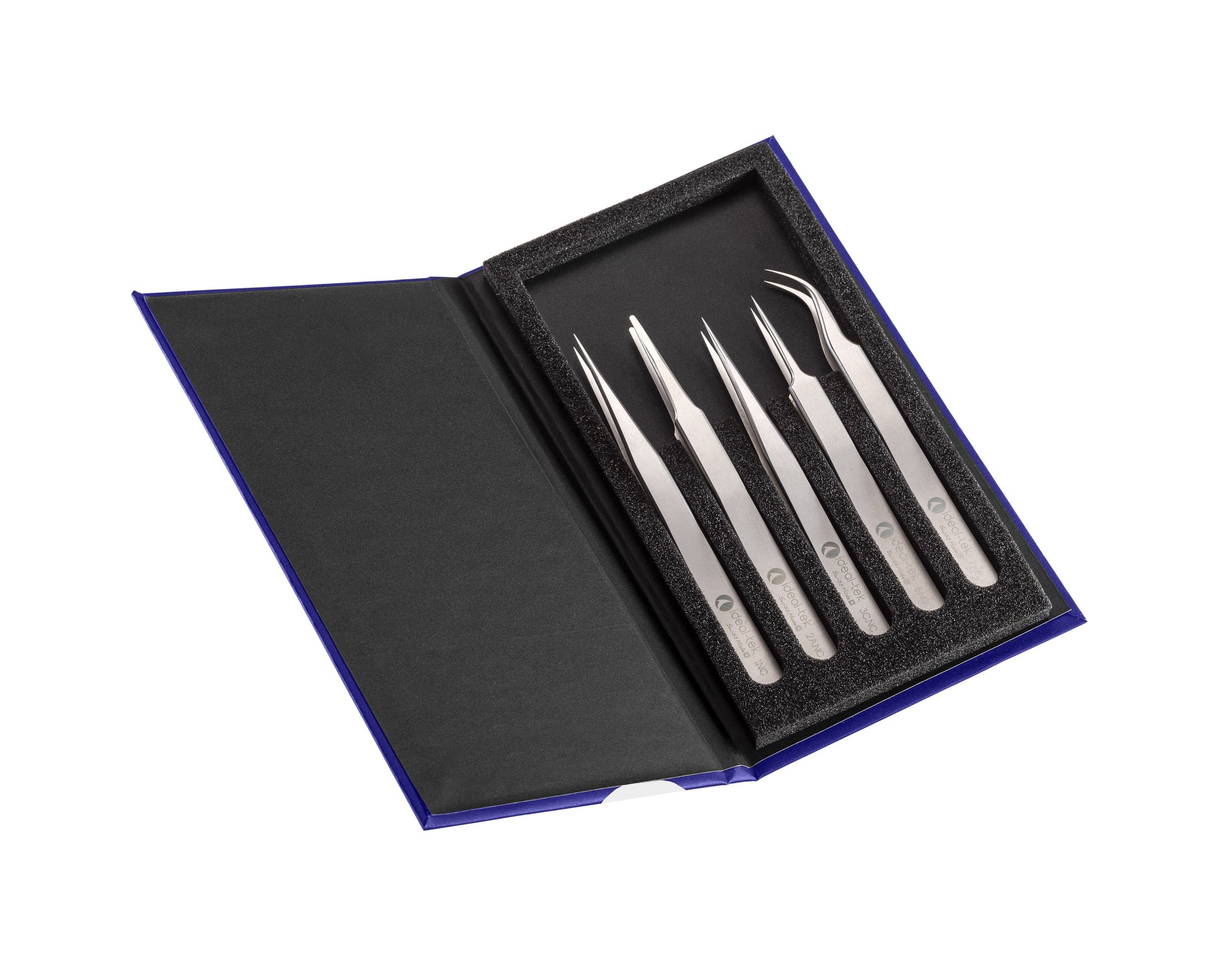 Ideal-tek 5-pc Tweezer Kit – High Precision – Superalloy Anti-Magnetic – 1 – 2A – 3C – 5 – 7 – Swiss Made