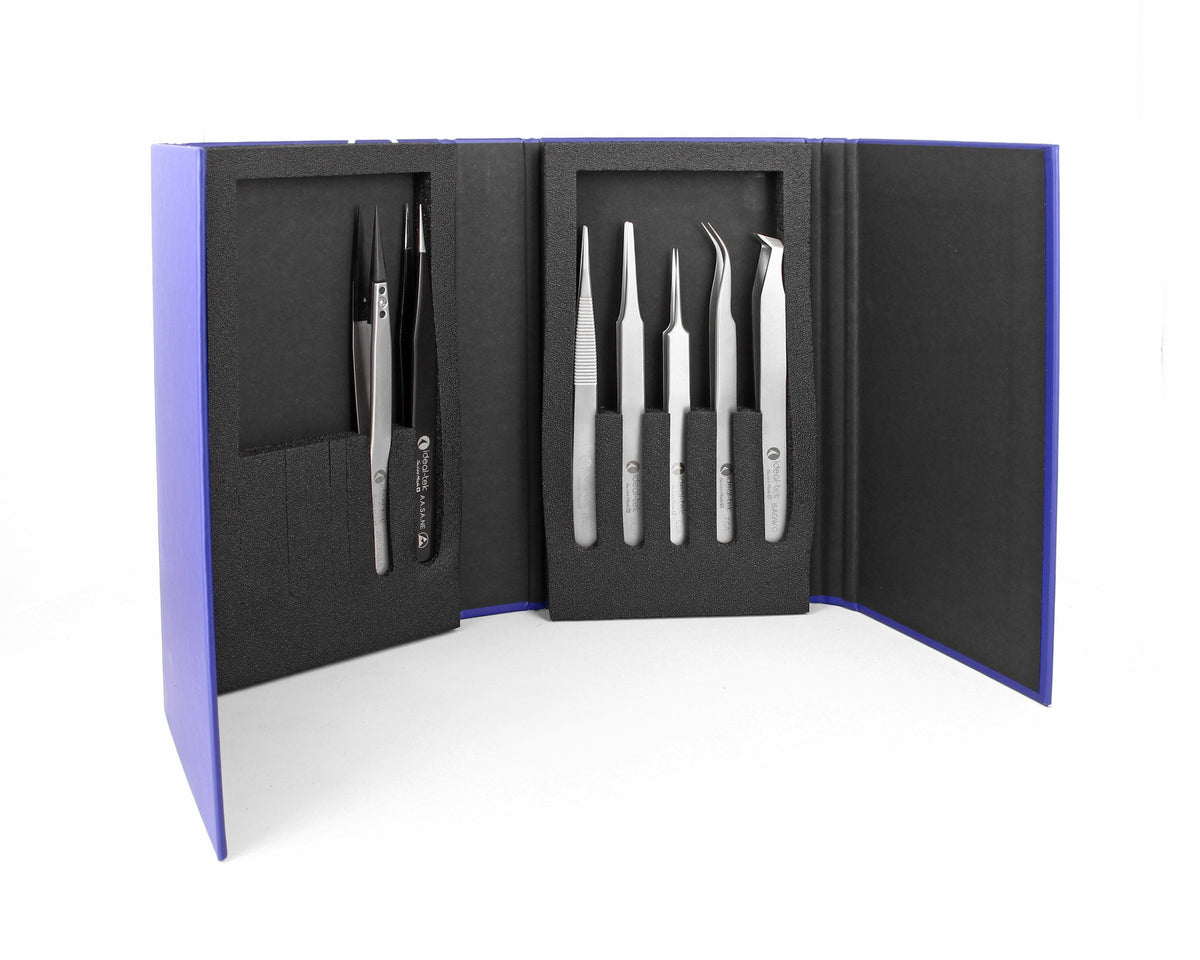 Ideal-tek 7-pc Tweezer Kit – High Precision – 00D – 2A – 5 – 7 – 15AGW – AA.SA.NE – 259CFR – Swiss Made