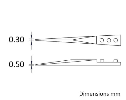 Ideal-tek Ceramic Tip Tweezers – Style 73 – Zirconia Tips A73MZ – 140mm (5.5″) – Swiss Made