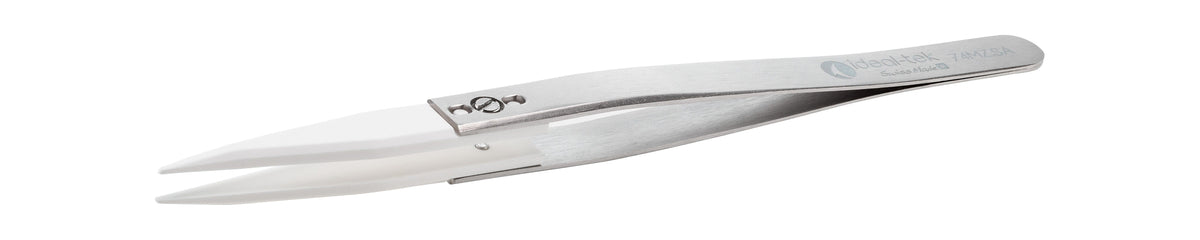 Ideal-tek Ceramic Tip Tweezers – Style 74 – Zirconia Tips A74MZ – 140mm (5.5″) – Swiss Made