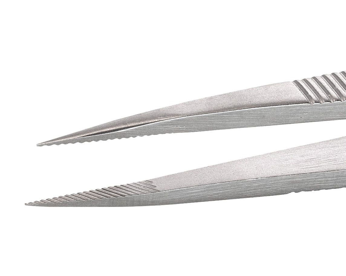 Ideal-tek Economy Tweezers – Style 00 – Anti-Acid / Anti-Magnetic Stainless Steel – 120mm (4.7″) – Made in Pakistan